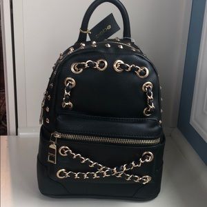 Bebe black and gold mini backpack